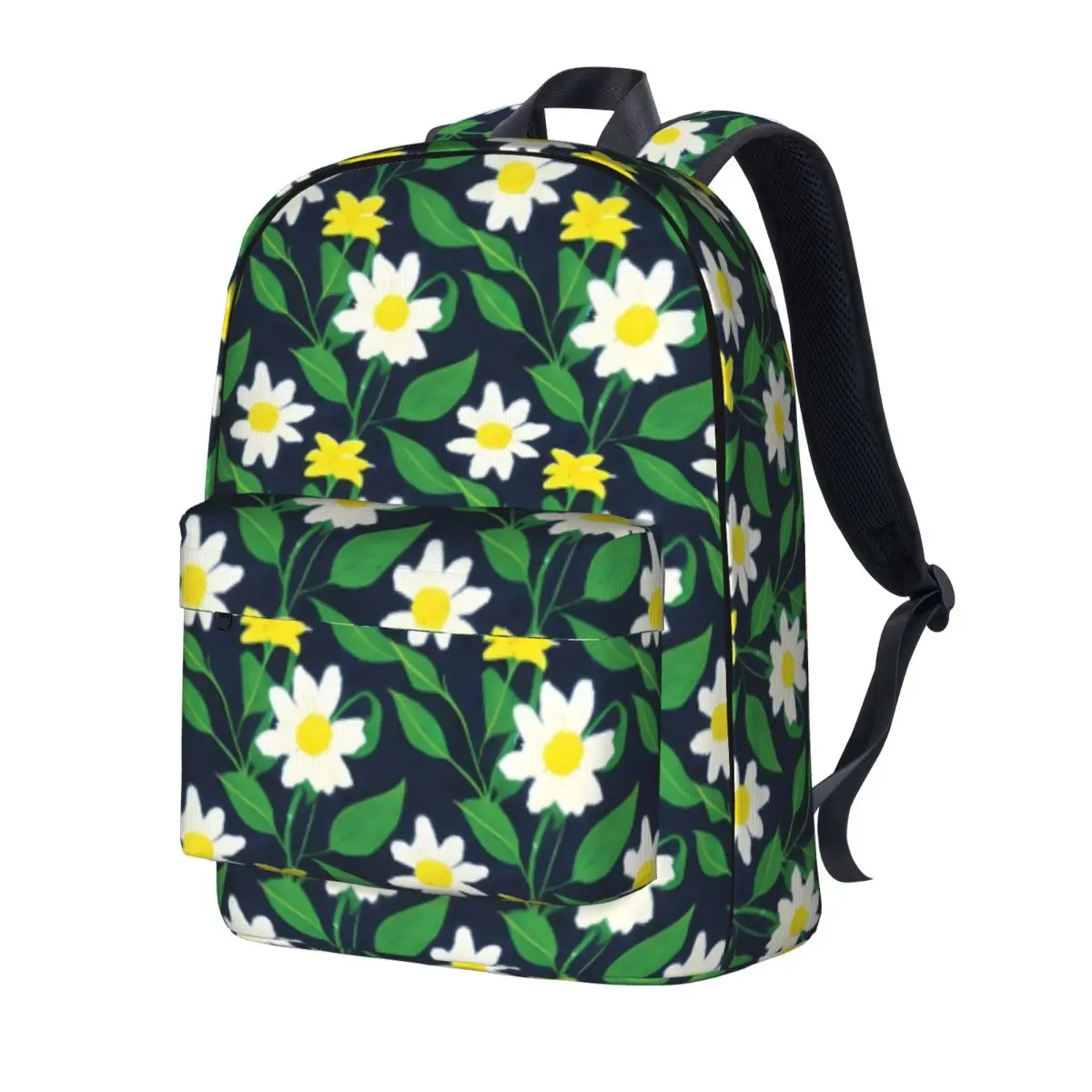 

Рюкзак с цветочным принтом для студентов, белые и желтые мягкие рюкзаки, стильные школьные сумки из полиэстера, разноцветные рюкзаки для трекинга