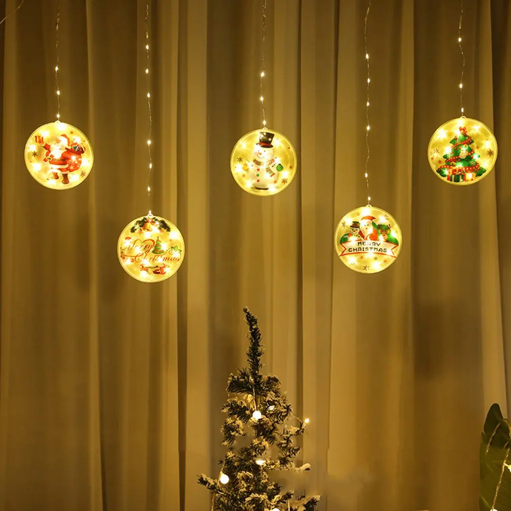 LED Sucker String Light Christmas Decorations for Home Hanging Garland Tree Ornaments Noel Navidad 2022 New Year Gift | Дом и сад