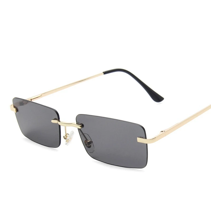 

Fashion Rectangle Rimless Sunglasses Women Unisex Retro Glasses Eyeglasses Streetwear Accessories