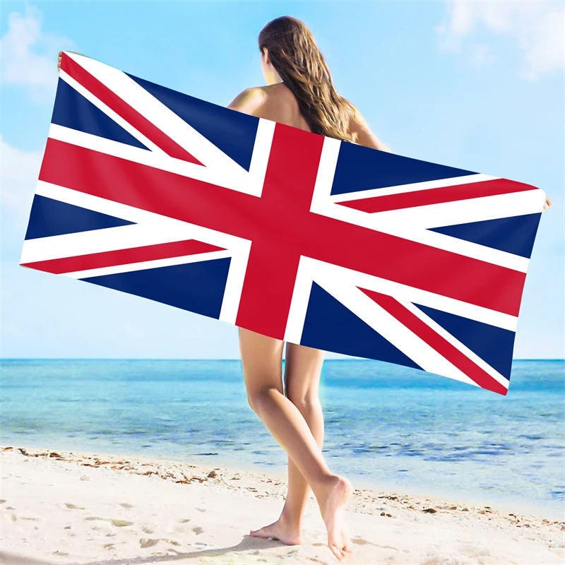 

Beach Towel United Kingdom Flag UK Retro Distressed Style Britain Bath Towel Quick Dry Microfiber Anti-sand Beach Swimming Gifts