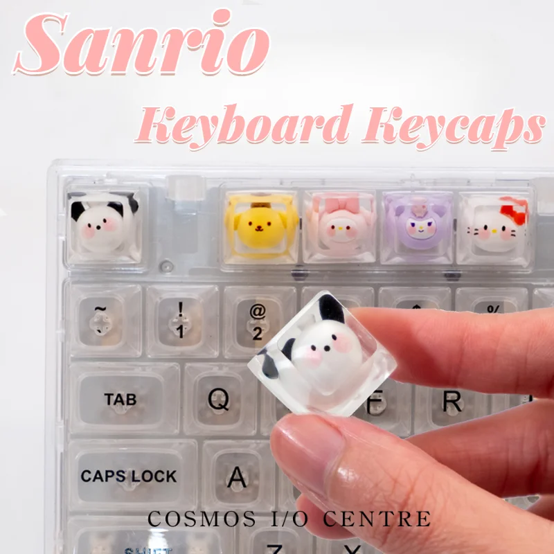 

Sanrio Kawaii Hello Kitty Cinnamoroll Kuromi Keycaps Cartoon Style Original Mechanical Keyboard Keycap Cute Keyboard Accessories