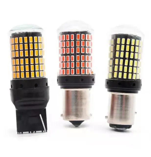 

Car Front Rear Turn Signal Bulb 1156 BA15S BAU15S 7440 Canbus Error Free 3014 Led 144 Smd 21W Yellow Red WHITE