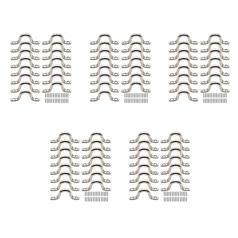 

75Pcs Stainless Steel Peck Plate Eye Plates Ceiling Hook Kayak Eye Plate Kayak Pad For Kayak Canoe, Kayak Canoe Rigging