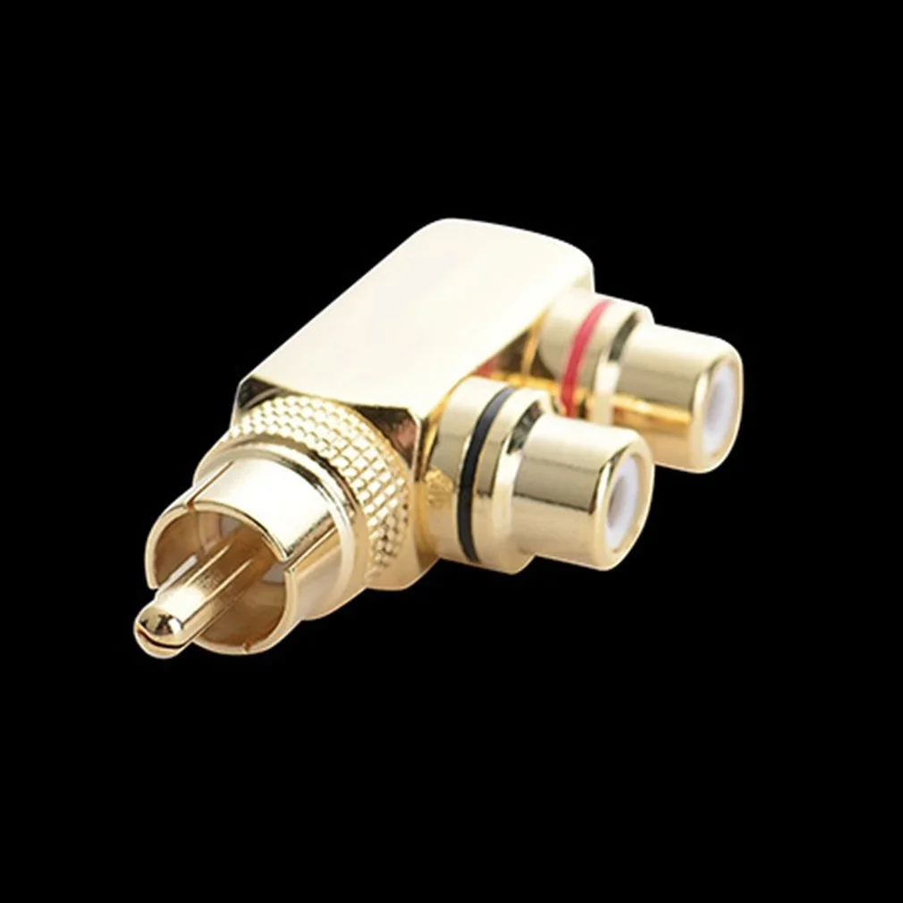 

Gold Plated Copper 1 RCA Male to 2 RCA Female AV Audio Video Adapter Plug Splitter Converter F Connector