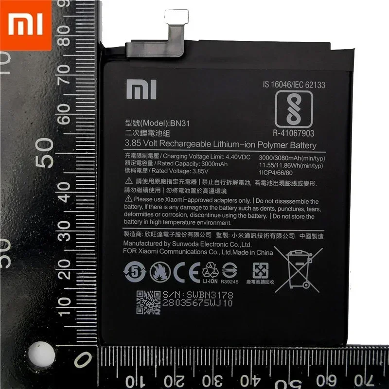 Аккумулятор Xiao Mi BN31 для Xiaomi 5X Mi5X Redmi Note 5A/Pro A1 Y1 Lite S2 3080 мАч батареи и инструменты