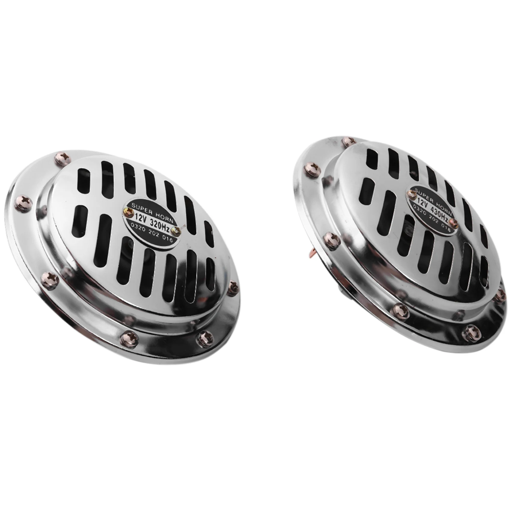 

12V 115DB Universal Chrome-Plated Car Horn Compact Super-Sound Car Truck Motorcycle Waterproof Grille Horn Accessories
