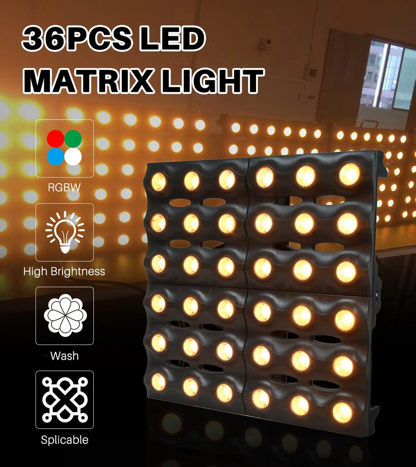 СВЕТОДИОДНЫЙ матричный светильник 4 в 1 36x3 Вт RGBW сценический эффект управление DMX