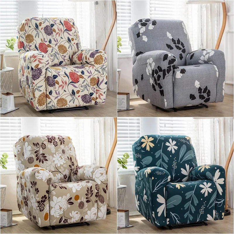 

Floral Printed Recliner Cover All-inclusive Relax Lazy Boy Armchair Covers Lounge Single Sofa Slipcover Stretch Split Sofa Cover