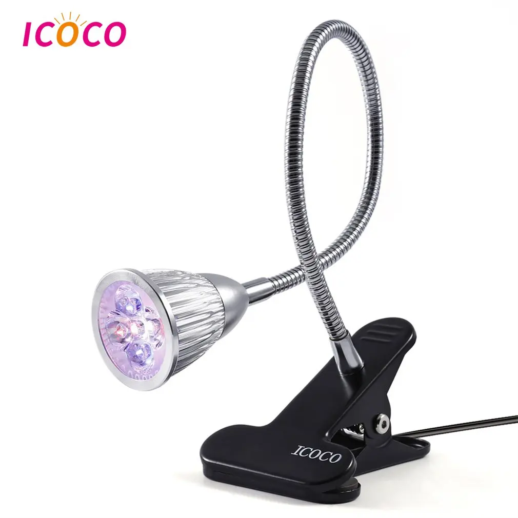 S Clip Desk Table Lamp Growing Led Bulbs With Clamp Flexible Gooseneck 360 Degree For Indoor Garden Plants