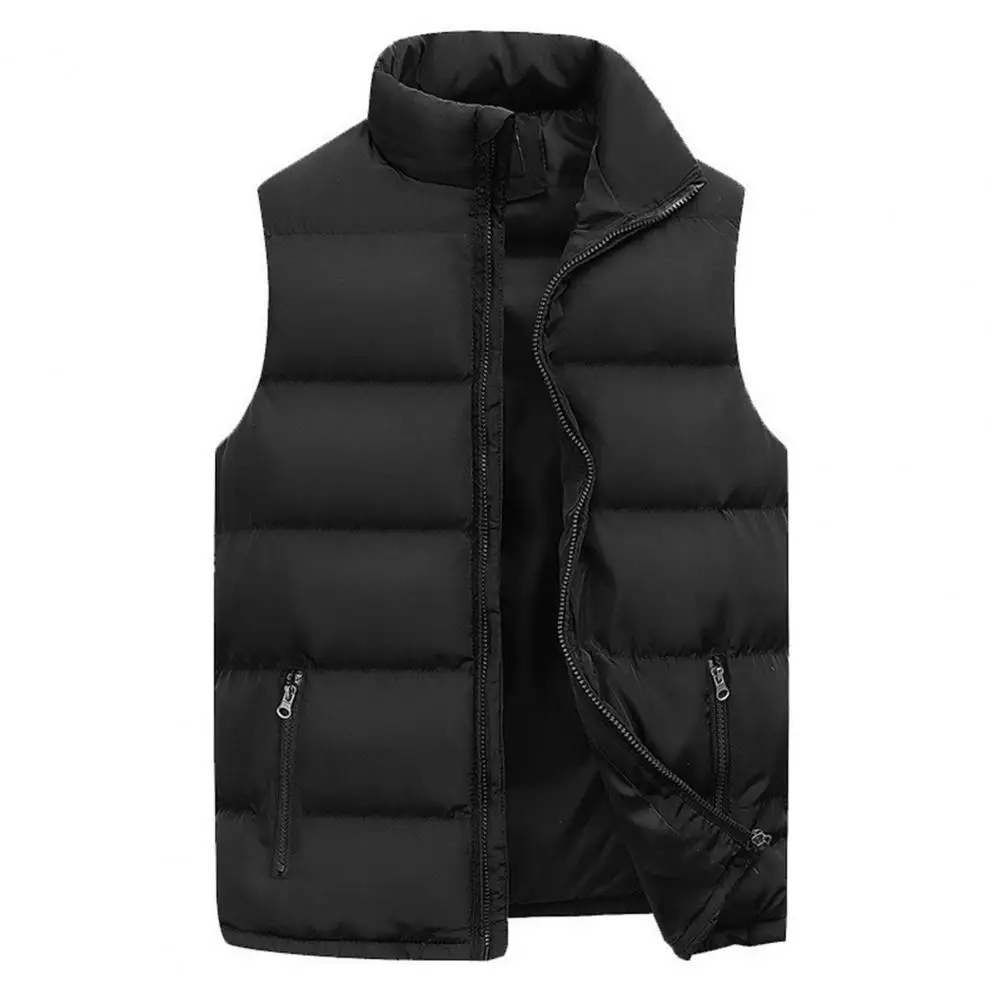 

Popular Sleeveless Jacket Washable Solid Color Plus Size Pure Color Straight Waistcoat Men Vest Windproof