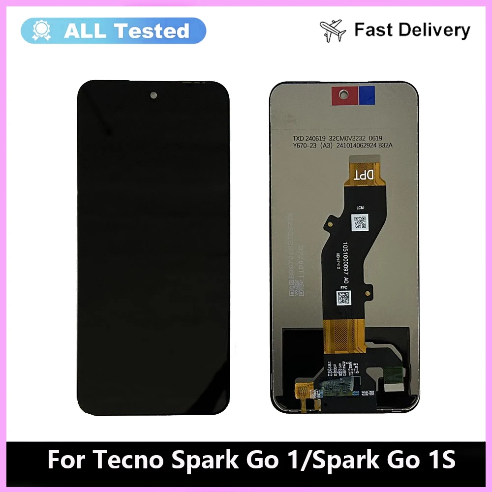 6 7 &quotTecno Spark Go 1 KL4 1S KL4H Замена преобразователя сенсорного ЖК-экрана в сборе Новый