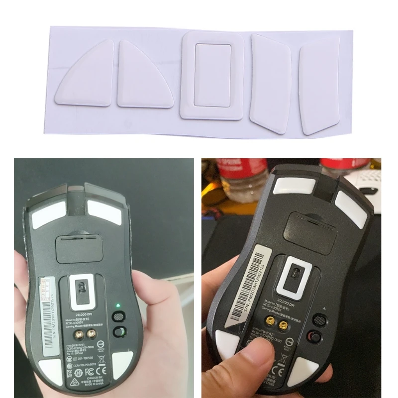 

L43D 1Set Mouse Feet Mouse Skates Stickers Pad Rounded Glides Curved Edges Mouse Feet Replacement for razer