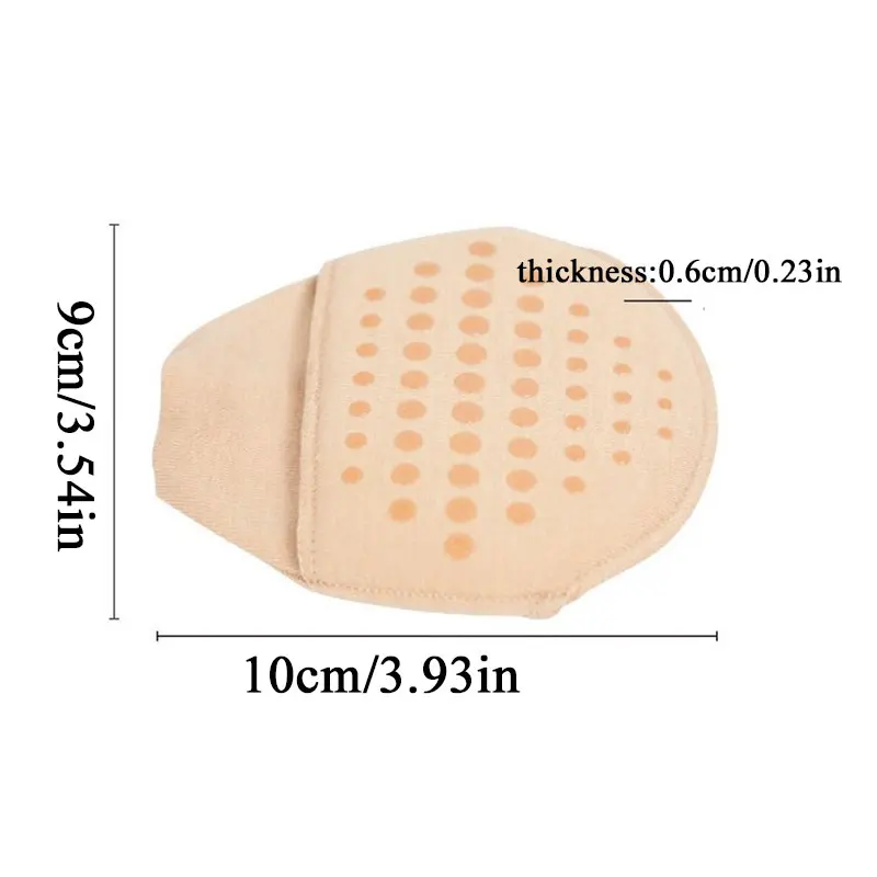 1 Pair Breathable Women's Invisible Toe Cover With Padding Toe Topper Liner Socks Non-Skid Bottom For High Heels Cushions