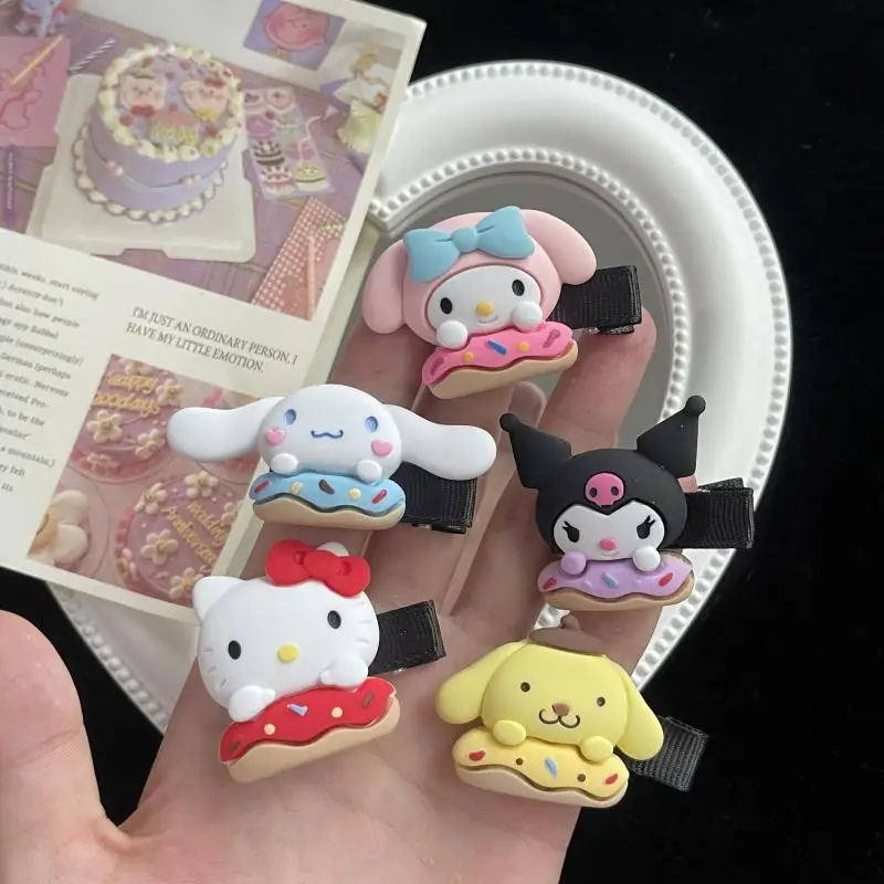 

Kawaii Sanrio Kuromi Mymelody Kt Cat Hairpin Female Cartoon Duckbill Clip Student Bangs Clip Edge Clip Headwear Children's Gift