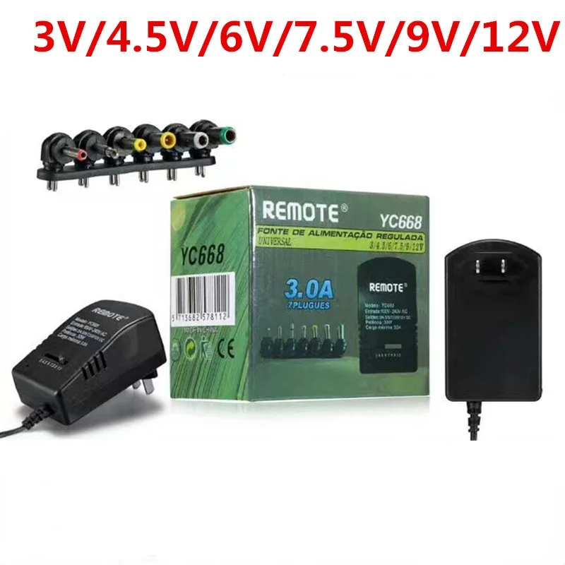 

3V 4.5V 5V 6V 7.5V 9V 12V 2A 2.5A AC/DC Adapter Adjustable Power Supply Universal Adaptor Charger for LED Light Bulb Strip CCTV
