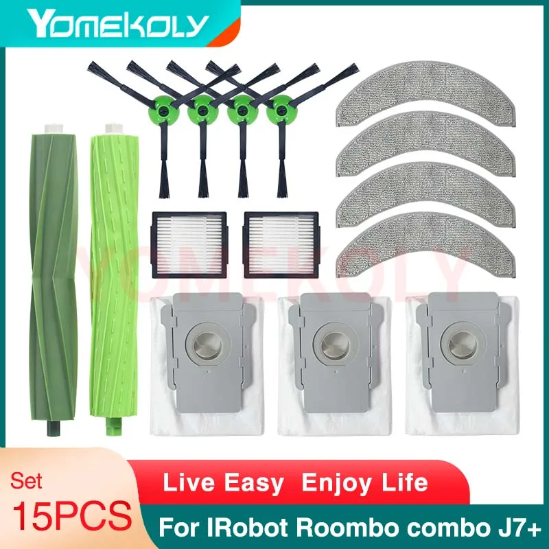 

For IRobot Roombo Combo J7+ Rolling Brush Edge Rag Mop Screen Vaccum Cleaner Robot Accessories Home Cleansing Appliances Parts