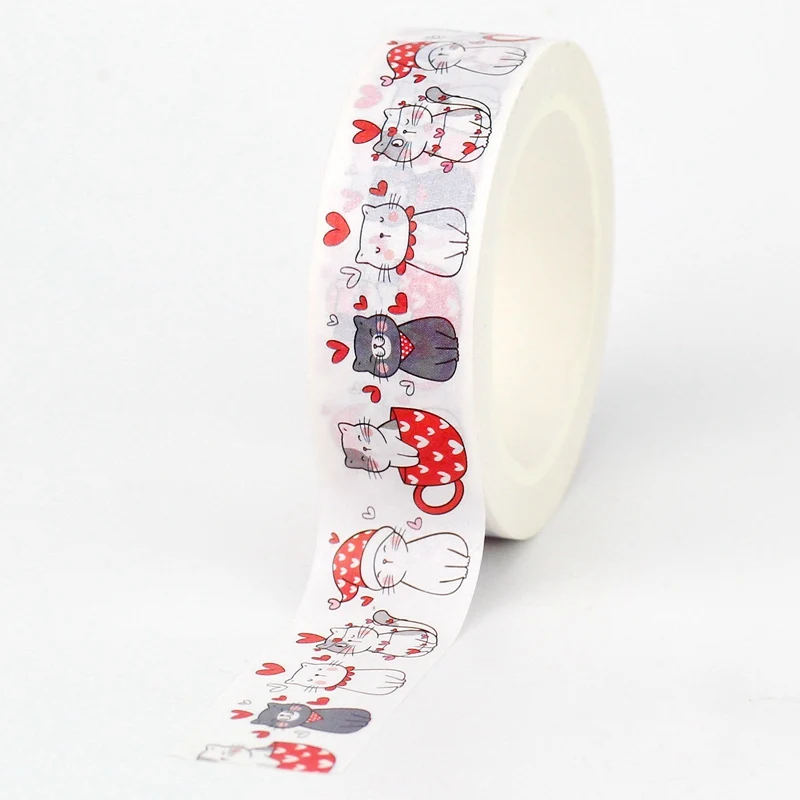 

Декоративная лента GREATHOPE WASHI TAPE с кошками 10 м