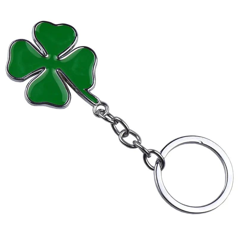 3D металлический брелок с логотипом автомобиля четырьмя листами клевера подвеска