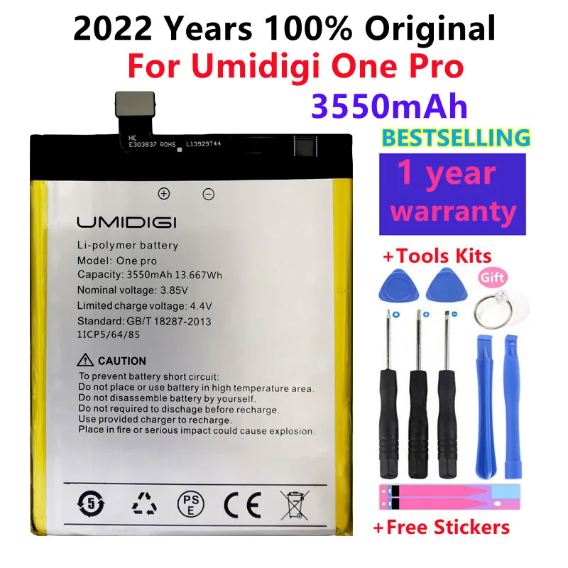 

2022 years 100% Original High Quality Original 3550mAh UMI Battery For Umidigi One Pro OnePro Phone + Tools In Stock