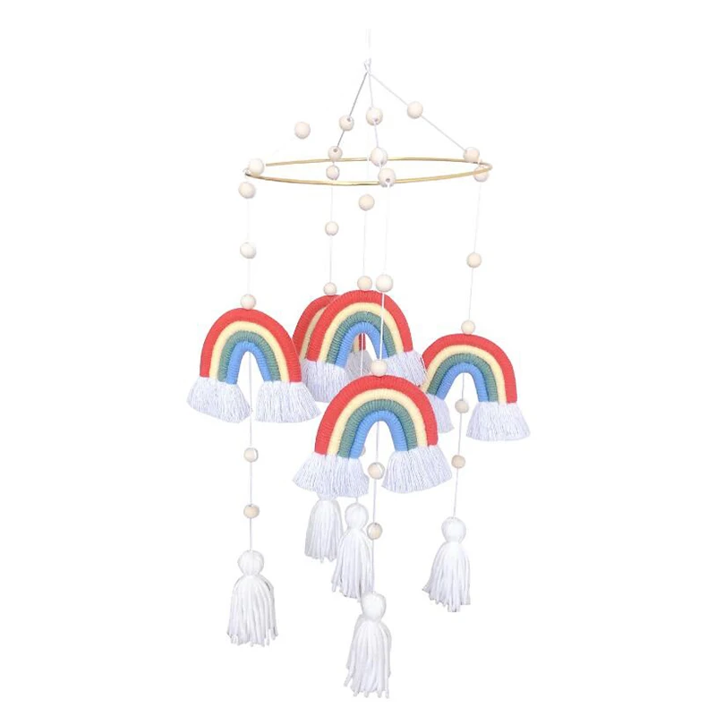 

Настенный гобелен в скандинавском стиле, ручная работа, Радужный декор для детской комнаты, украшение для дома