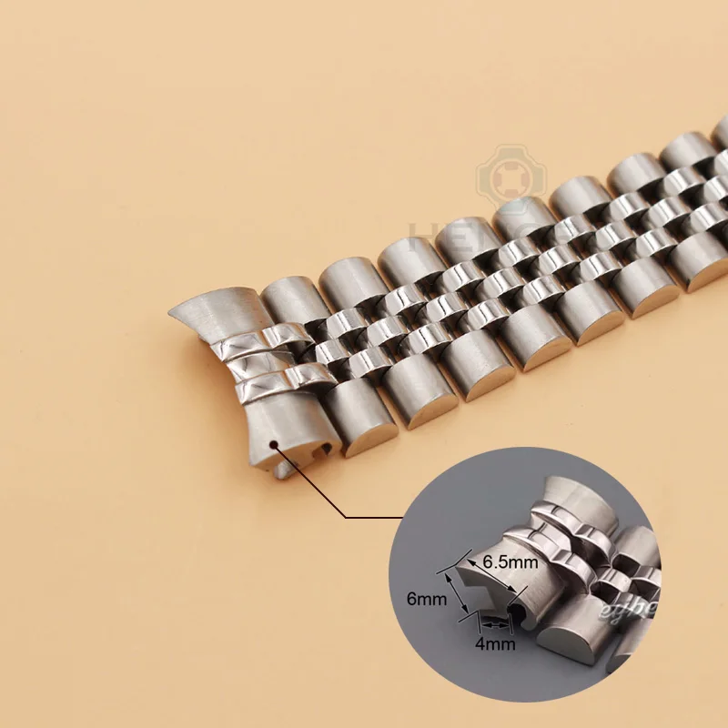 Stainless Steel Watch Band Bracelet 20mm Men Solid Metal Watchband Curved End Silver Gold Strap Accessories