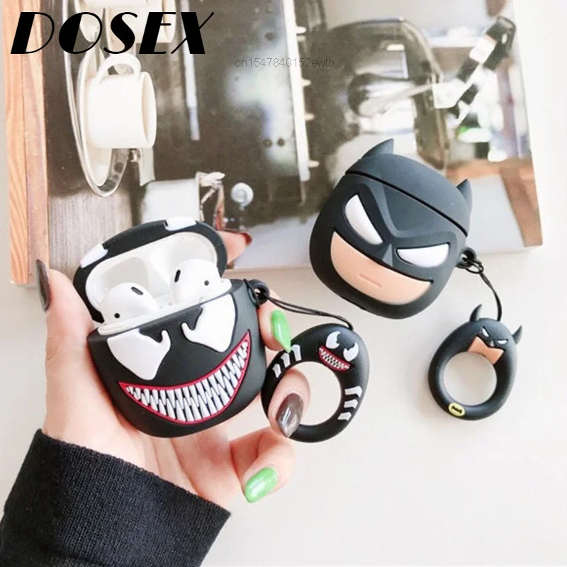 

Kawaii Batman Venom Cool Earphone Cases For Airpods 1st 2nd Generation Protective Cover Pro Bluetooth Headset Case Soft Silicone