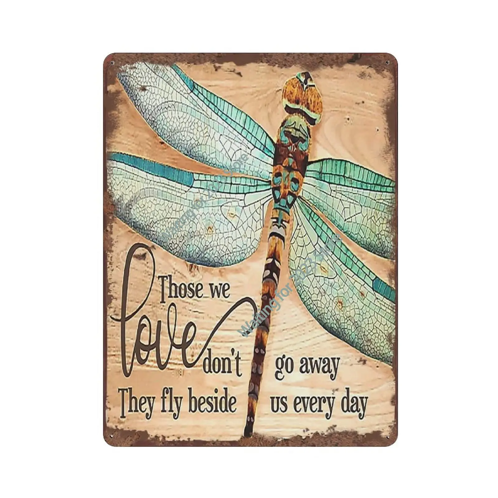 

Those We Love Don't Go Away Hippie Retro Tin Sign Motivational Quote Metal Tin Sign Dragonfly Lovers Gift Loved Wall Art Home