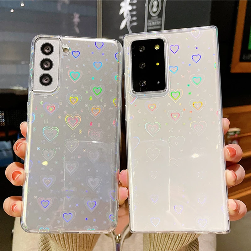 

Love Heart Phone Case For Samsung Galaxy S22 S20 FE S21 Plus Note 20 Ultra A53 A51 A71 A52 A32 A12 A72 A50 A21S A31 Back Cover