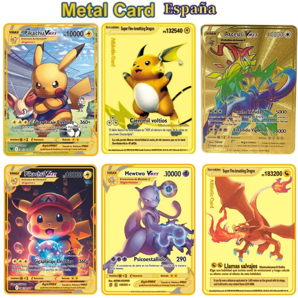 10000 point arceus vmax pokemon металлические карты DIY card Пикачу; Чаризард golden limited edition kids gift игровая коллекция карт