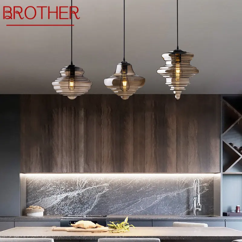 

BROTHER Nordic Hanging LED Light Fixtures Industrial Design Luxury Creative Loft Pendant Lamp for Home Dinning Bedroom
