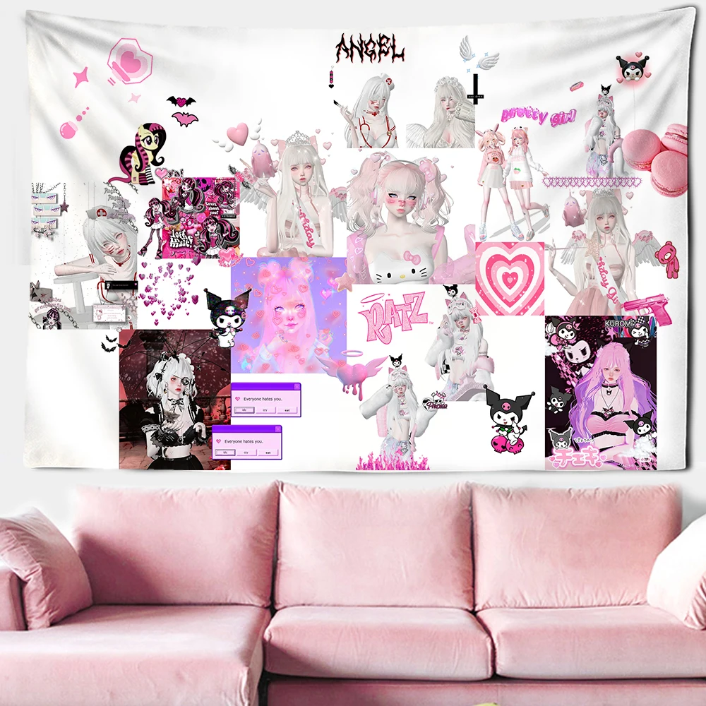 

Tapestry Kawaii Wall Hanging Cloth Anime Tapestry Dormitory Wall Cloth Retro Wall Tapestry Decorative Wall Tapestry