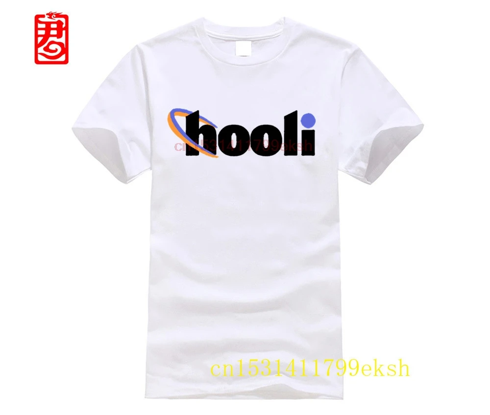

Футболка большого размера d с логотипом компании Hooli, красная силиконовая футболка «ендолина», американский размер, модная мужская интересная футболка