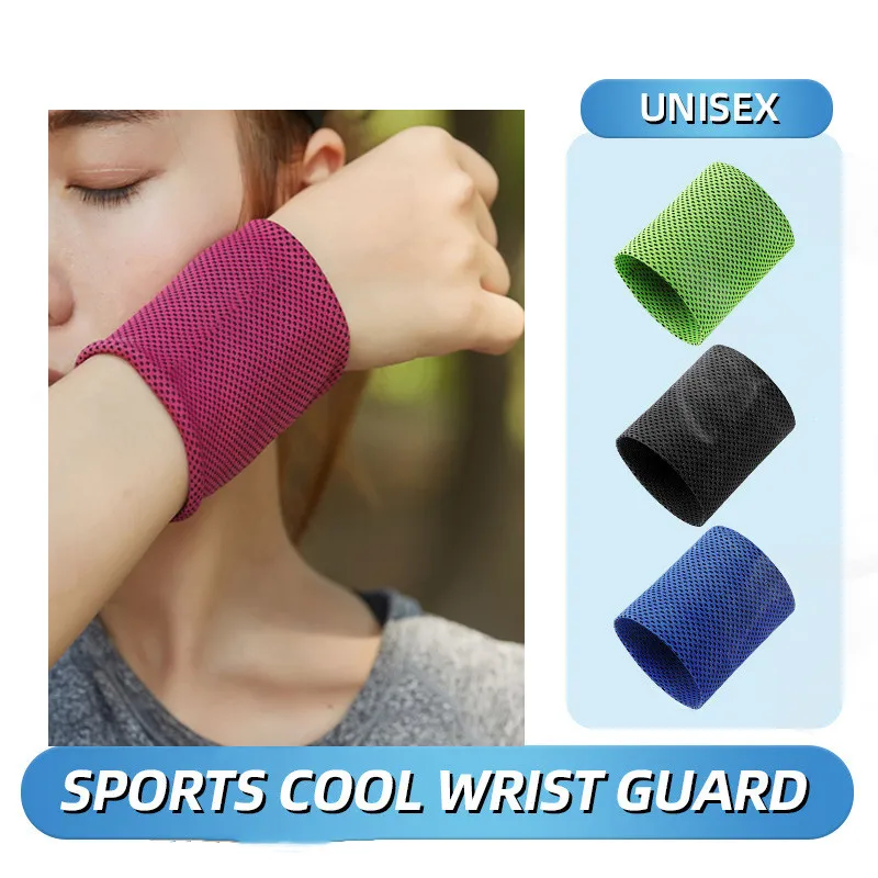 

1PC Ice Cooling Wrist Brace Support Breathable Tennis Wristband Wrap Sport Sweatband for Gym Yoga Volleyball Hand Sweat Band