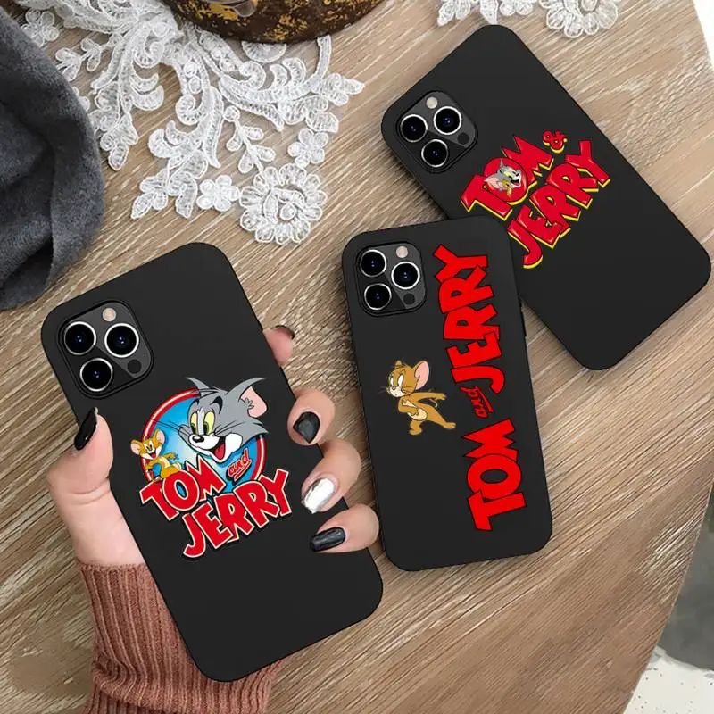 

Cartoon Tom and Jerry Phone Case for iphone 13 12 11 Pro Mini XS MAX 8 7 Plus X SE 2020 XR Silicone Soft cover
