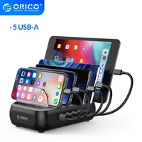 orico 40w%c2%a0usb charging station 5 port desktop charger%c2%a0removable phone stand for iphone 13 huawei samsung xiaomi cell phone ipad