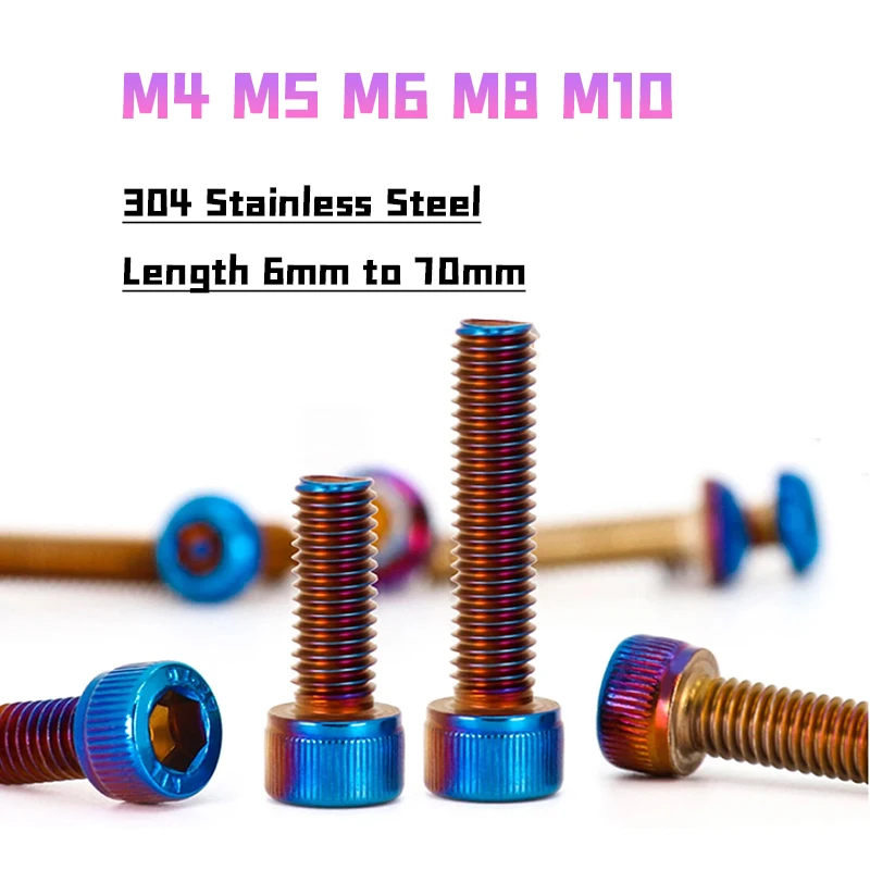 

Болты с шестигранной головкой из нержавеющей стали 304 M4-M10 голубые