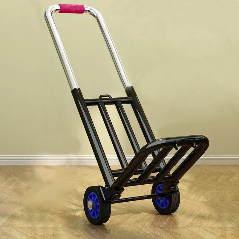 

Portable Cart Folding Luggage Handling Pull Cargo Trailer with Wheels Home Grocery Shopping Trolley Light Small Shopping Trolley