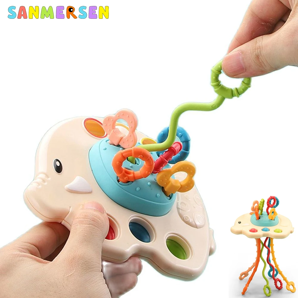 

Montessori Pull String Sensory Toys Baby 0 12 Months Silicone Activity Toys Development Educational Toys For Baby 1 To 3 Years