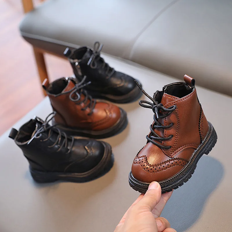 

Новые Детские Ботинки Martin; Сезон осень-зима; Английский стиль; Детская кожаная обувь; Короткие ботинки; Тонкие ботинки для девочек