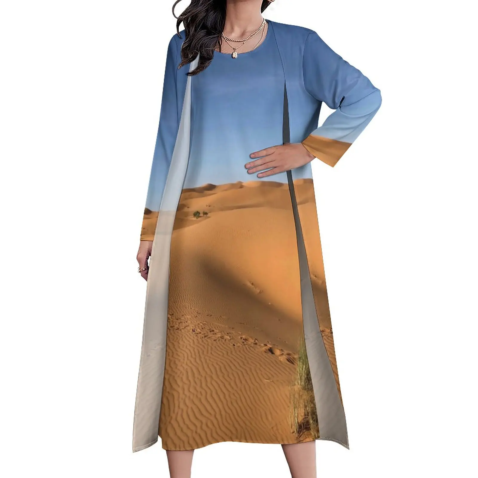 

Платье-макси с принтом в Южную Африку, большие размеры