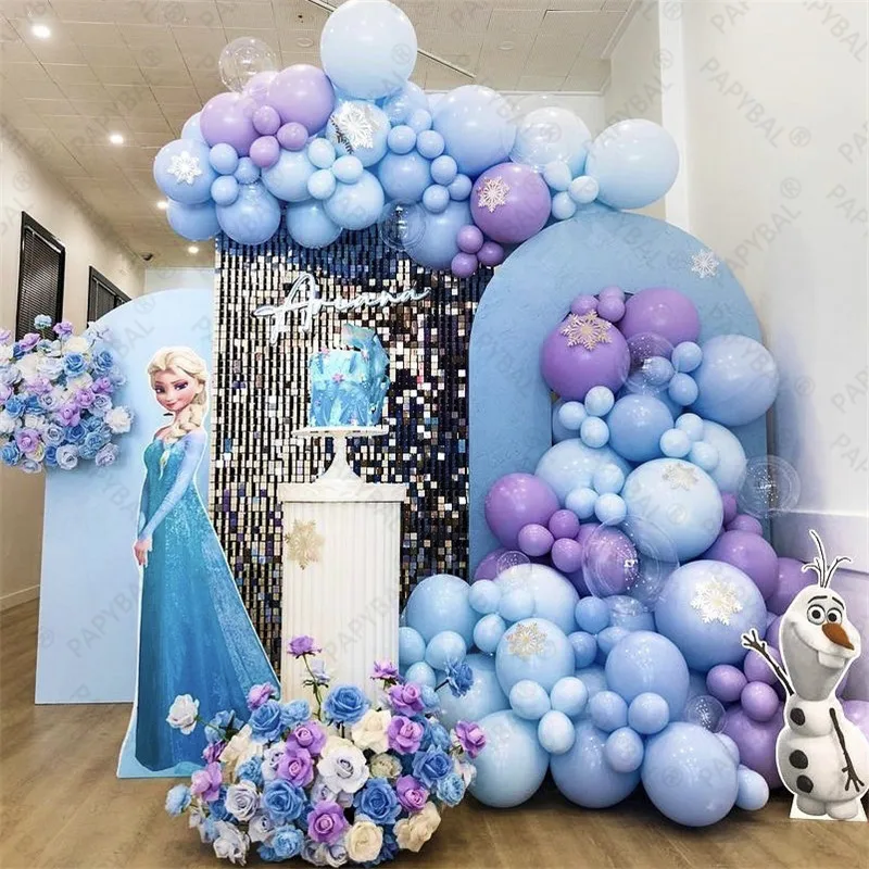 

110pcs Disney Elsa Princess Olaf Foil Balloons 32inch Silver Number Balloon Arch Garland Kit Kids Birthday Party Decors Supplies
