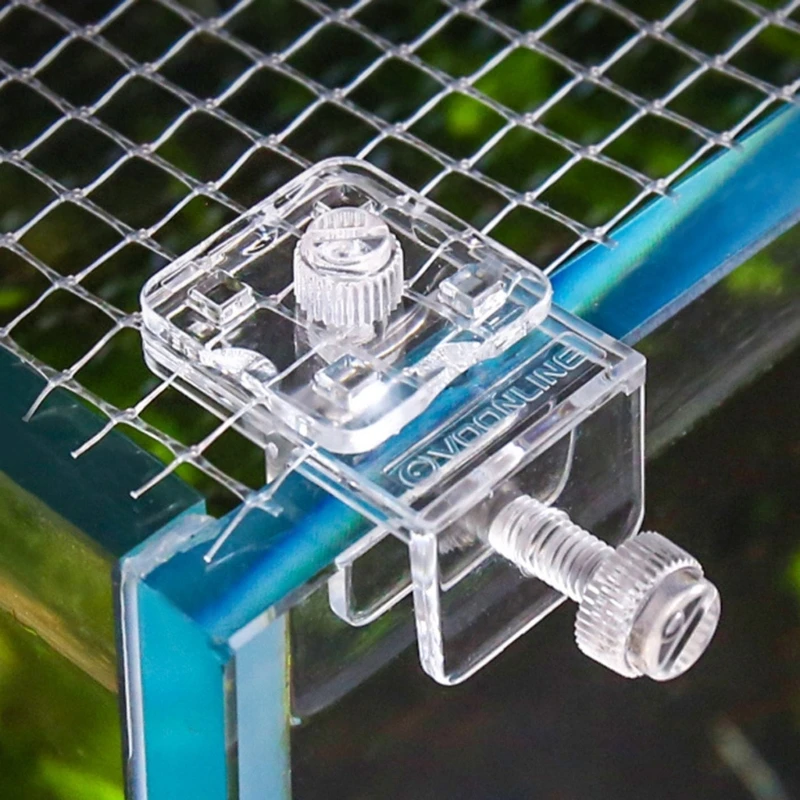 

2pieces Aquarium Diy Net Clamp Clear Mesh Netting Fish Anti-jumping Net Clamp Anti-escape Replacement Net Clips