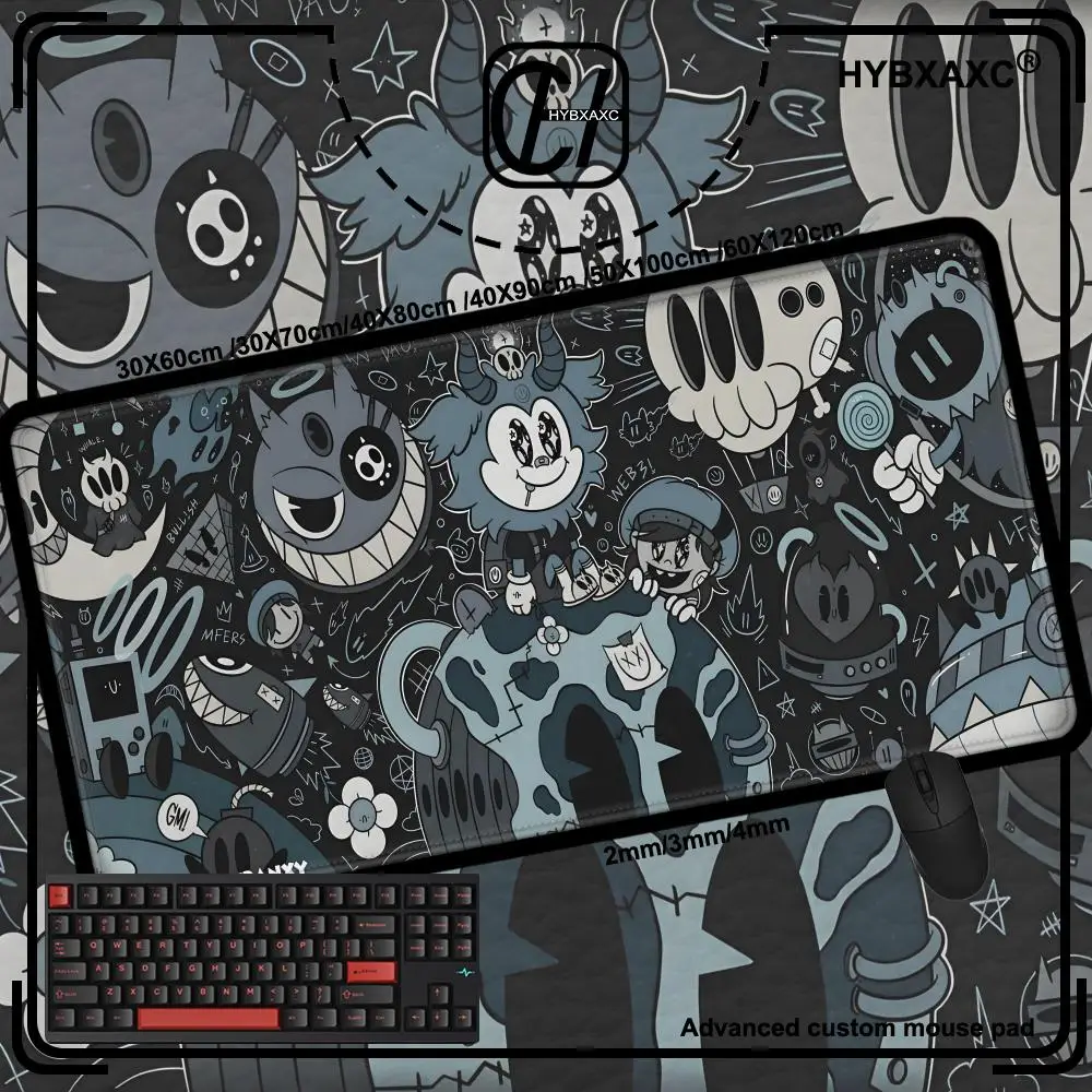 Большой художественный коврик для мыши ноутбука Kawaii игровой на столе аниме