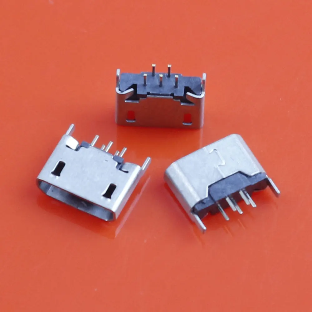 JCD 20pcs Vertical Mini MICRO USB Jack 5Pin Female Seat 180 degrees Direct Plug-in Charging Socket Power Plug Connector