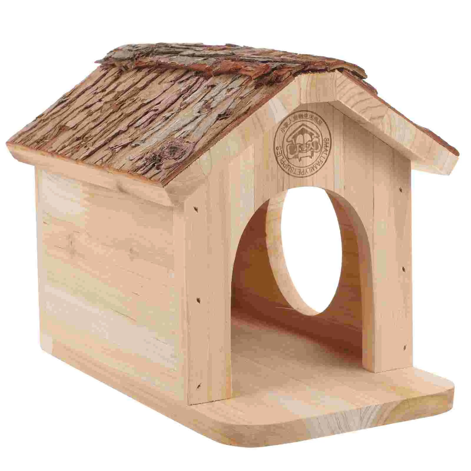 

Toy Hamster Cabin Cage House Little Pet Wear-resistant Rat Hideout Wooden Hideaway Hut Hiding Place