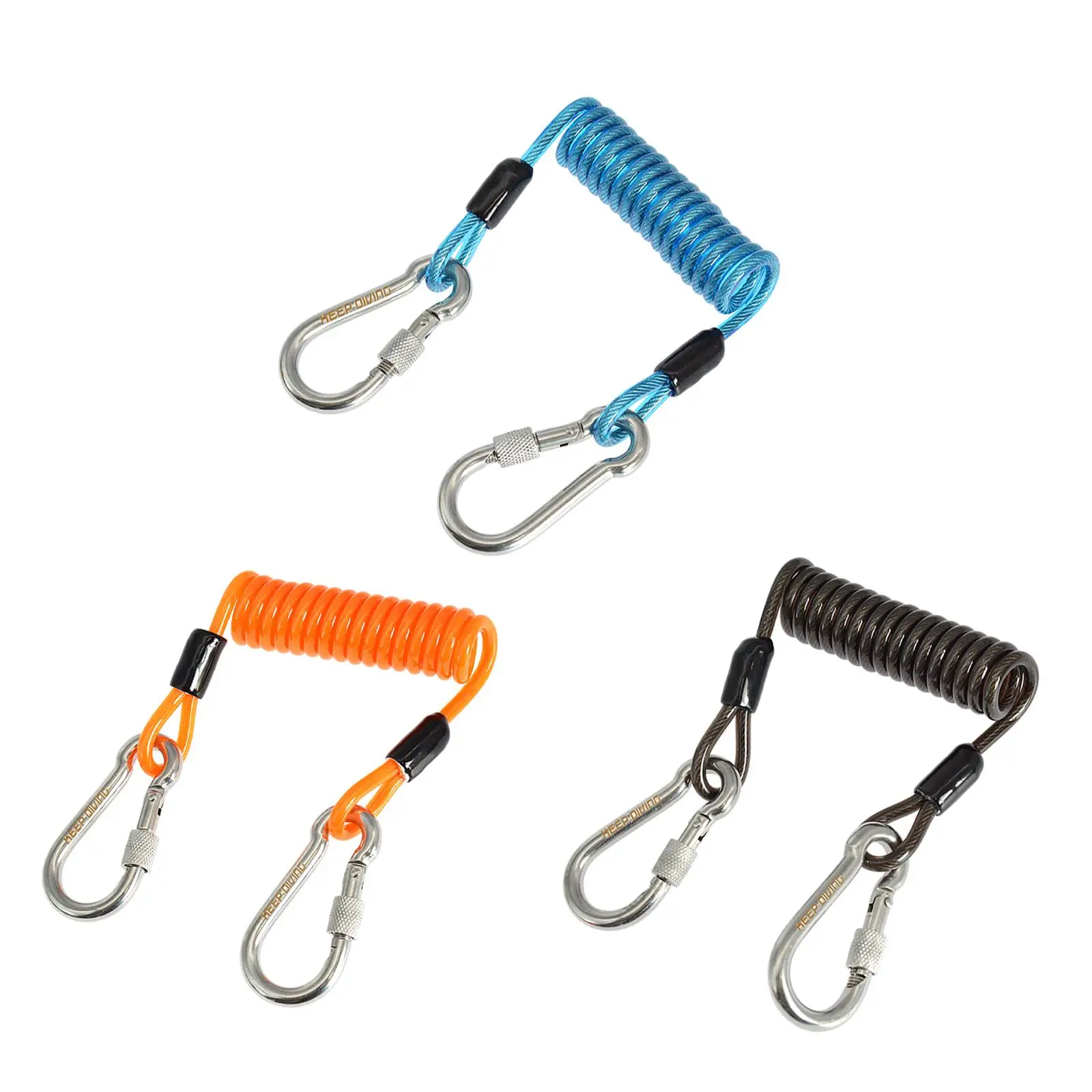 

Scuba Diving Lanyard Camera Spring Rope Wire Strap for Climbing Canoe