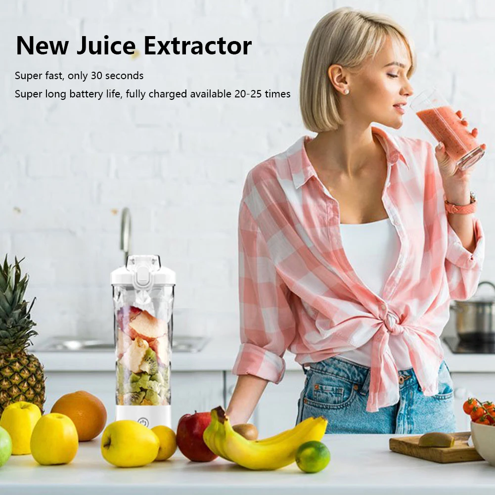 

Automatic Small Electric Juicer Multifunctional Electric Citrus Vegetables Juice Mixer 6 Blades Rechargeable Kitchen Accessories
