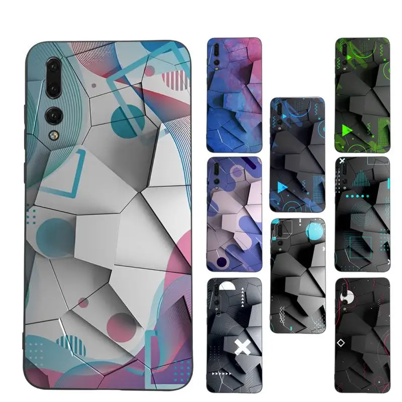 

Color Painting Geometry Art Phone Case Soft Silicone Case For Huawei P 30lite p30 20pro p40lite P30 Capa