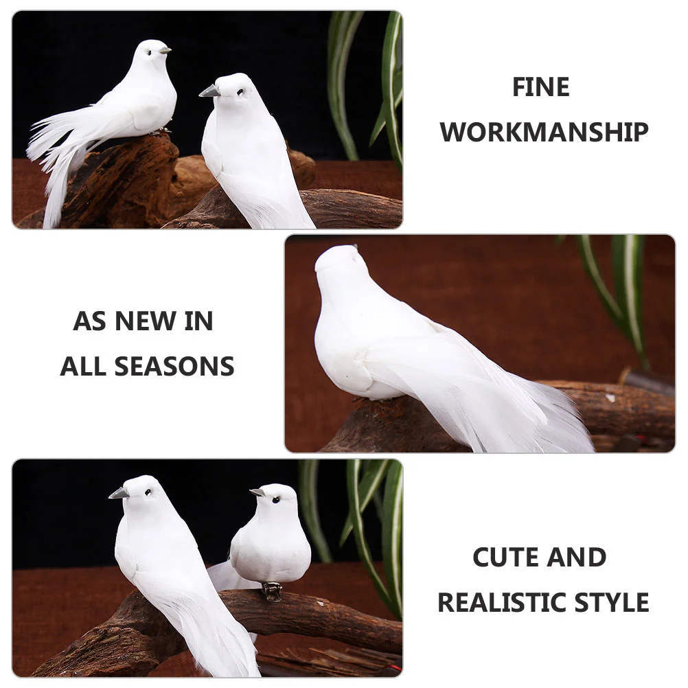 

Birdbirds Artificial Craft Feathered Decor Fake Easter Figurine Party Christmas Figurines Mini Tree Hanging Spring Wedding
