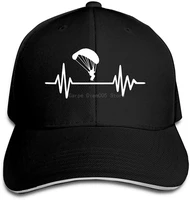 womens and mens baseball cap heartbeat skydiving cotton flat hat adjustable retro sports outdoors caps black